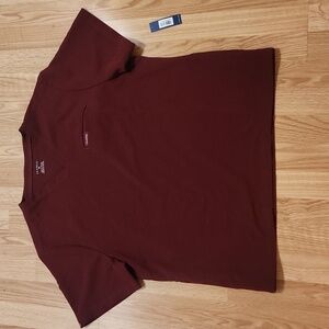 Jaanuu Mens Burgandy Platt 4-Pocket Scrub Top